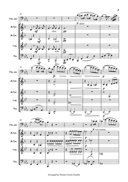 Carl Maria von Weber Romance for Trombone - Brass Quintet image number null