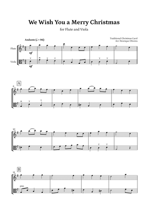 Book cover for We Wish You a Merry Christmas (Flute and Viola) - Intermediate Level