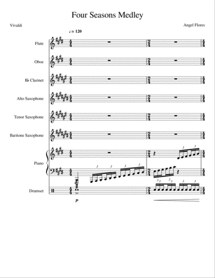 Four Seasons Medley Four Seasons Medley Large Ensemble scores gallery preview page 1