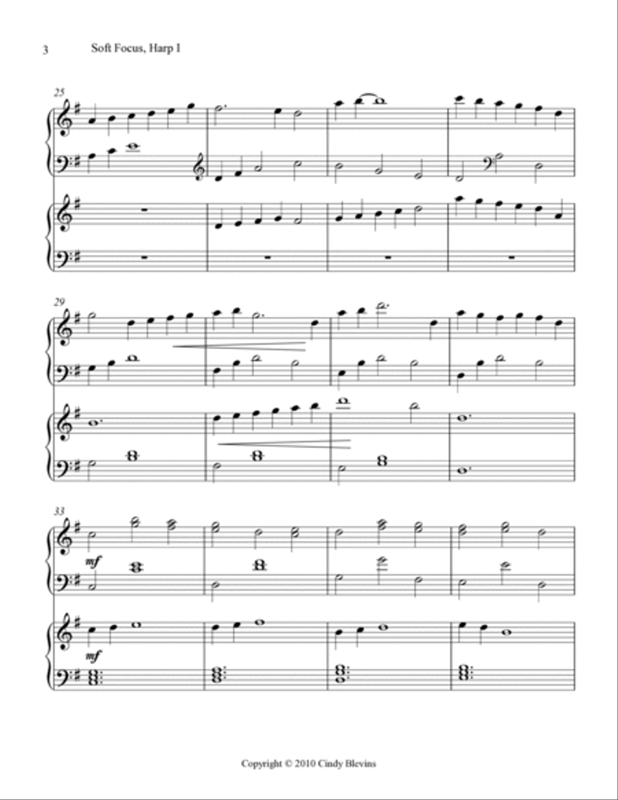Soft Focus, Harp Duet Soft Focus, Harp Duet Harp scores gallery preview page 4