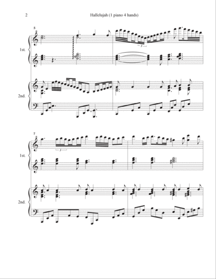 Hallelujah Hallelujah 1 Piano, 4-Hands scores gallery preview page 4