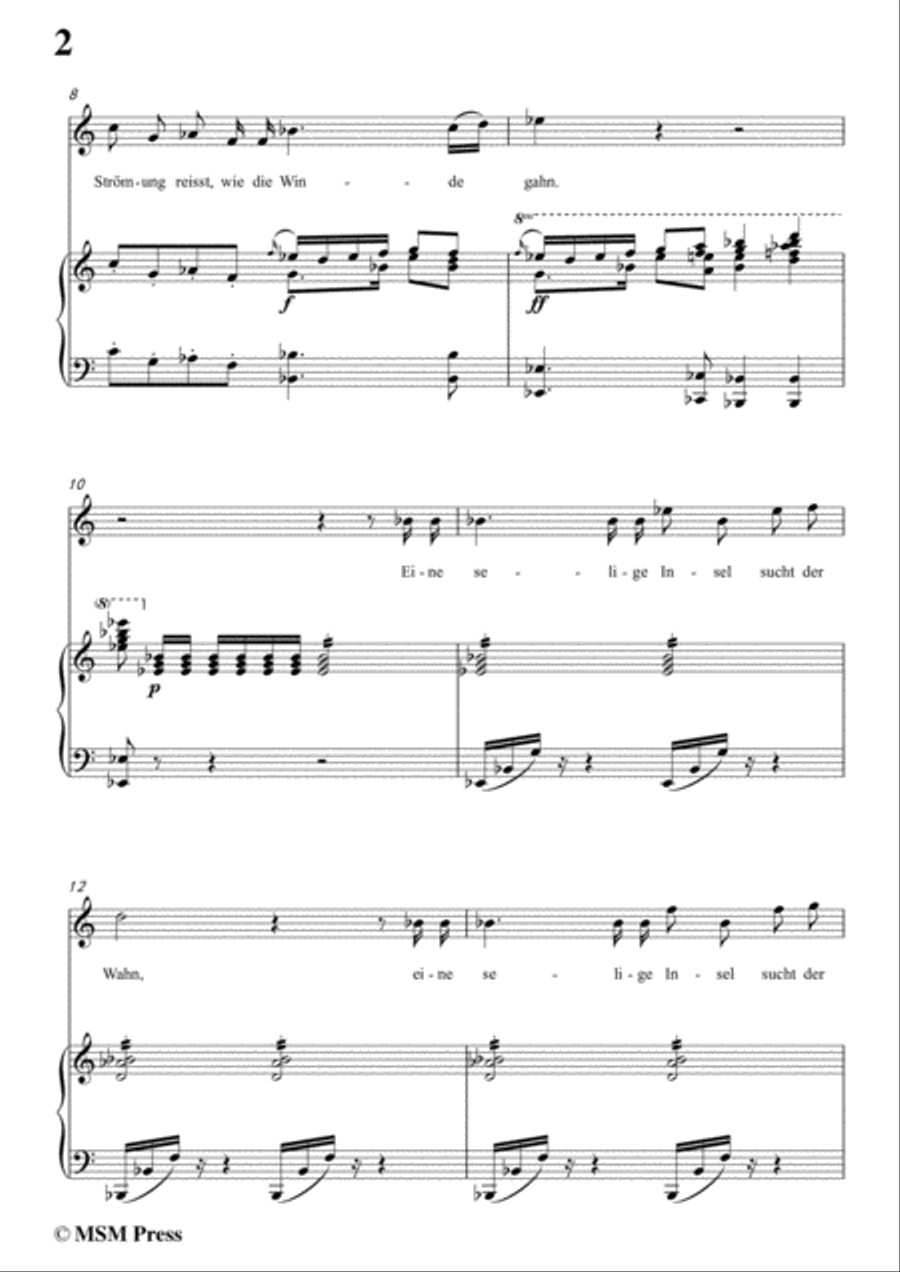 Schubert-Selige Welt(Blessed World),Op.23 No.2,in C Major,for Voice&Piano Voice scores gallery preview page 4