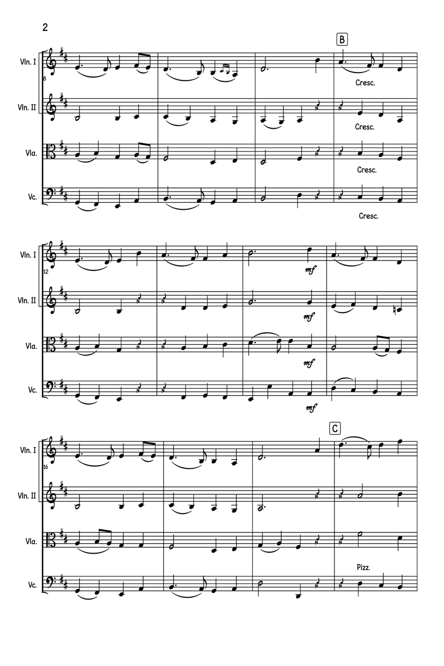 Auld Lang Syne String Quartet scores gallery preview page 3