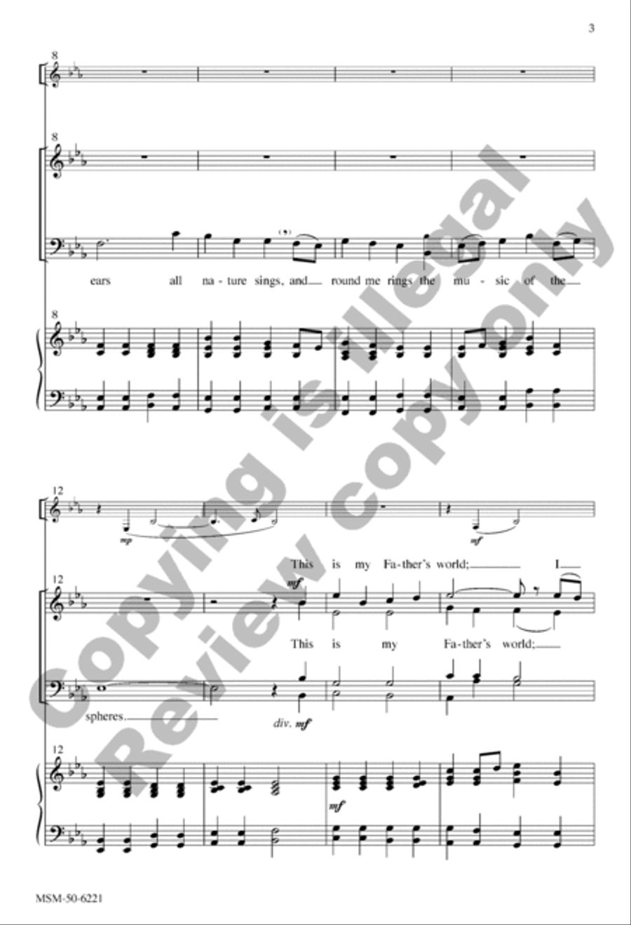 This Is My Father's World (Choral Score) 4-Part scores gallery preview page 3