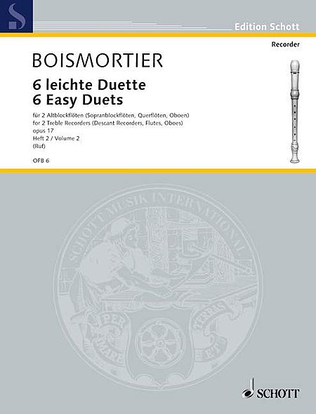Book cover for 6 Easy Duets: Suites 4-6, Op. 17, Volume 2