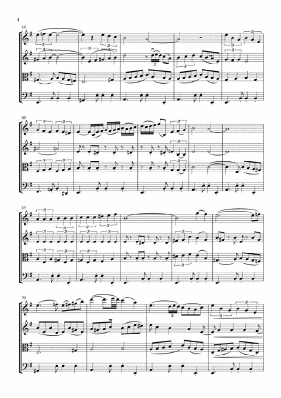 Besame Mucho (Kiss Me Much) String Quartet scores gallery preview page 5