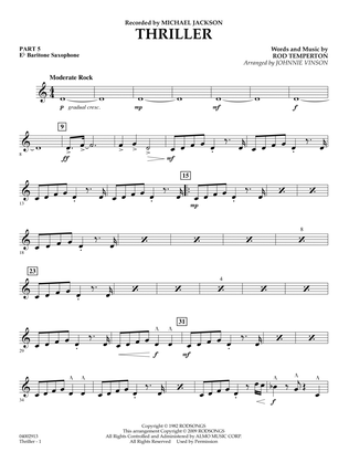 Thriller - Pt.5 - Eb Baritone Saxophone
