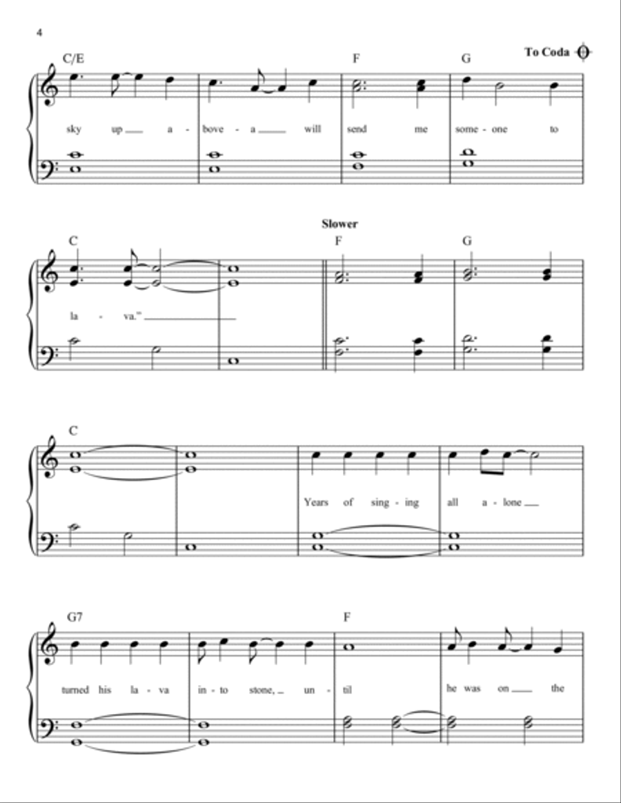 Lava (from Lava) Easy Piano scores gallery preview page 4