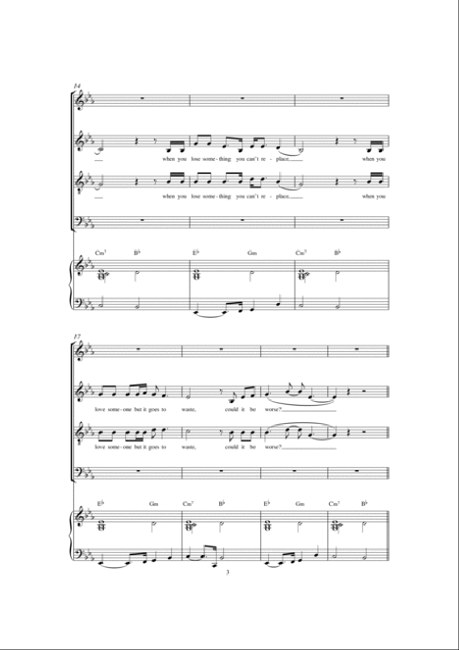 Fix You (arr. Jonathan Wikeley) 4-Part scores gallery preview page 3