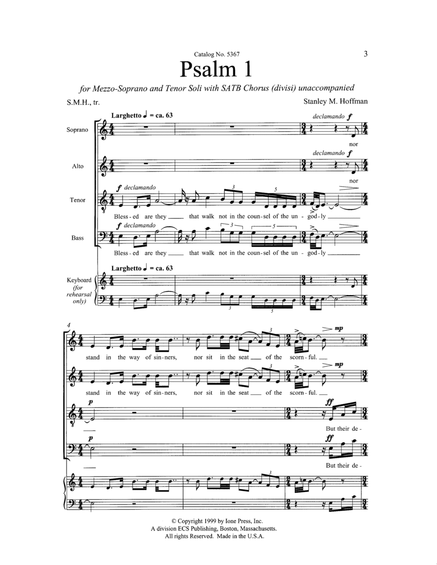 Psalm 1 4-Part scores gallery preview page 1