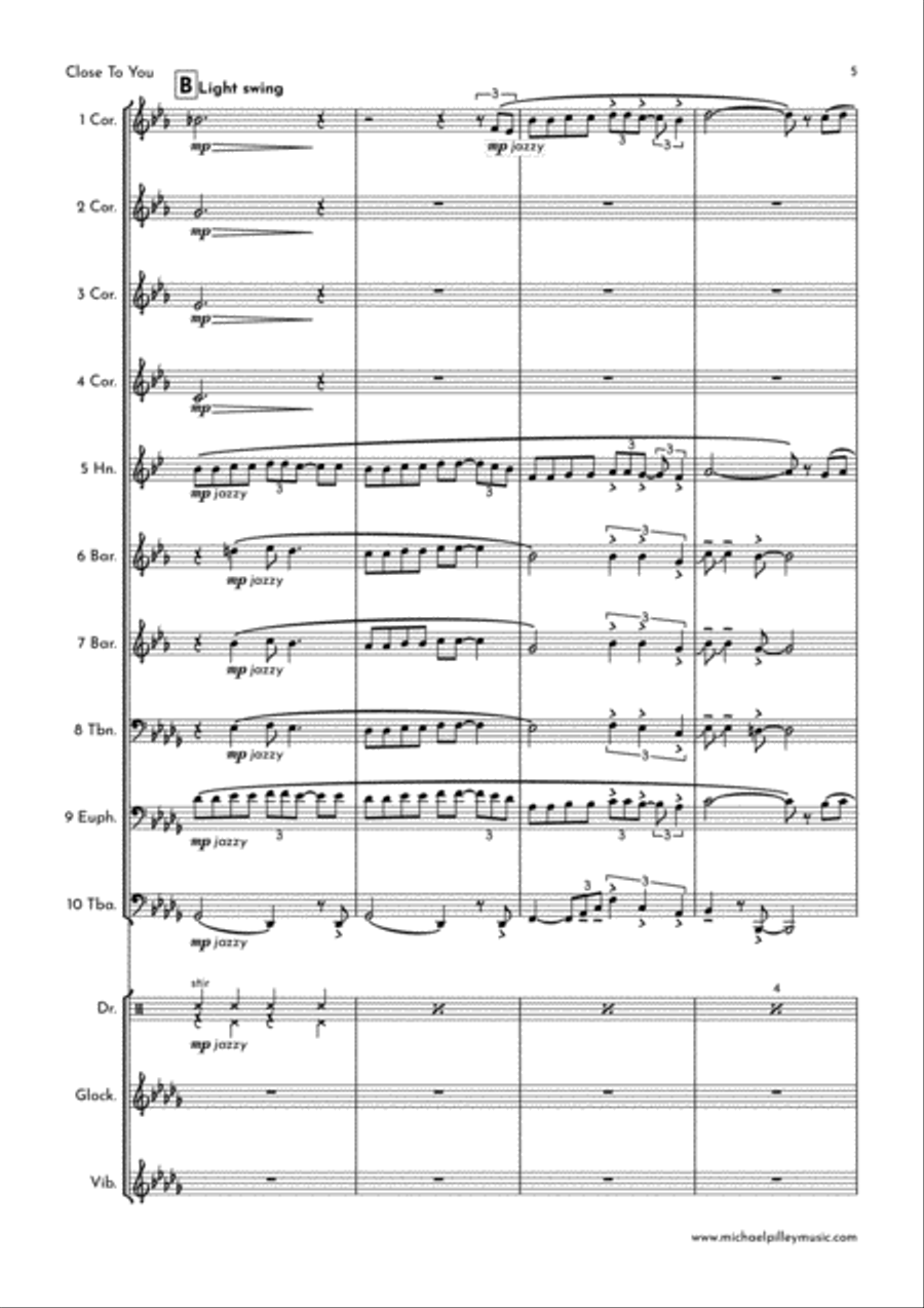 (they Long To Be) Close To You Brass Ensemble scores gallery preview page 6