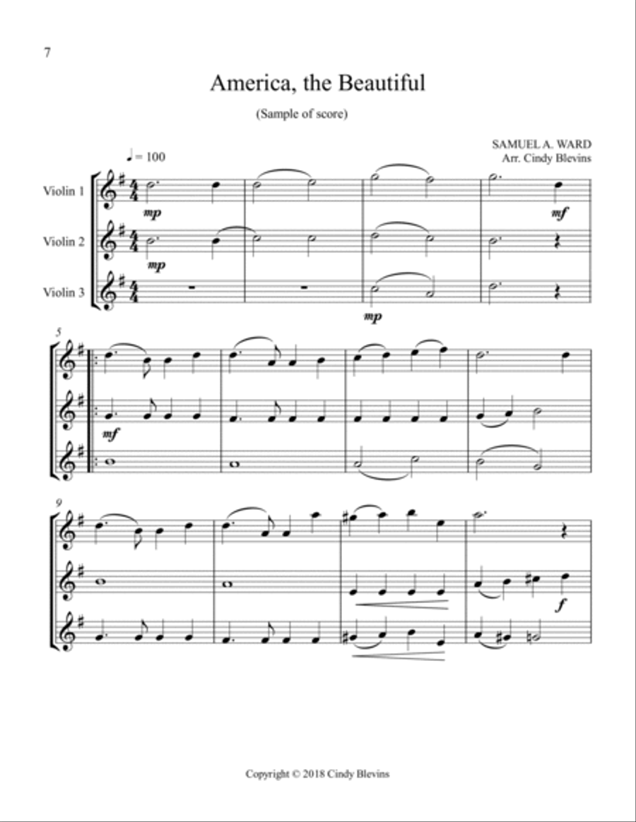 12 Favorite Hymns, Violin Trios String Trio scores gallery preview page 2