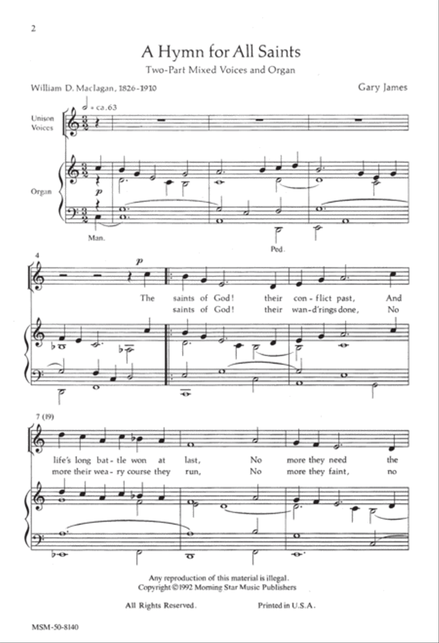 A Hymn of All Saints A Hymn of All Saints 2-Part scores gallery preview page 2