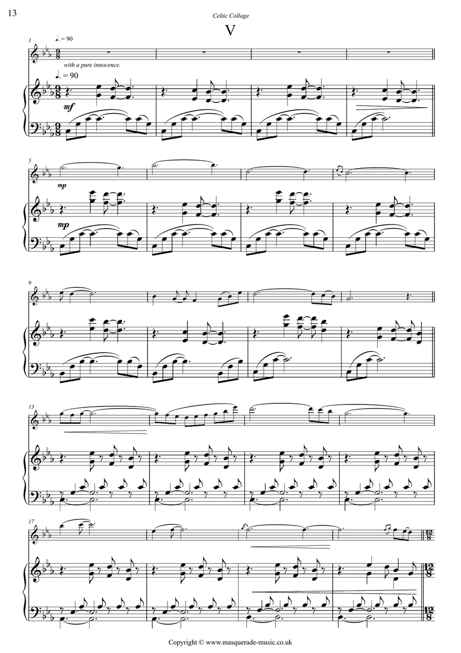 Celtic V for flute & piano (taken from Celtic Collage) - Free demo and backing tracks upon request ( Flute Solo scores gallery preview page 3