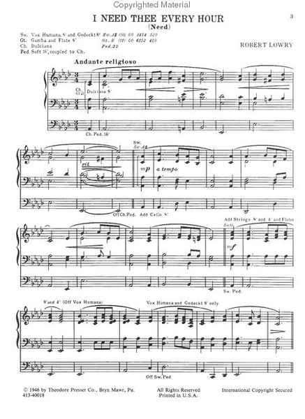 Organ Transcriptions of Favorite Hymns
