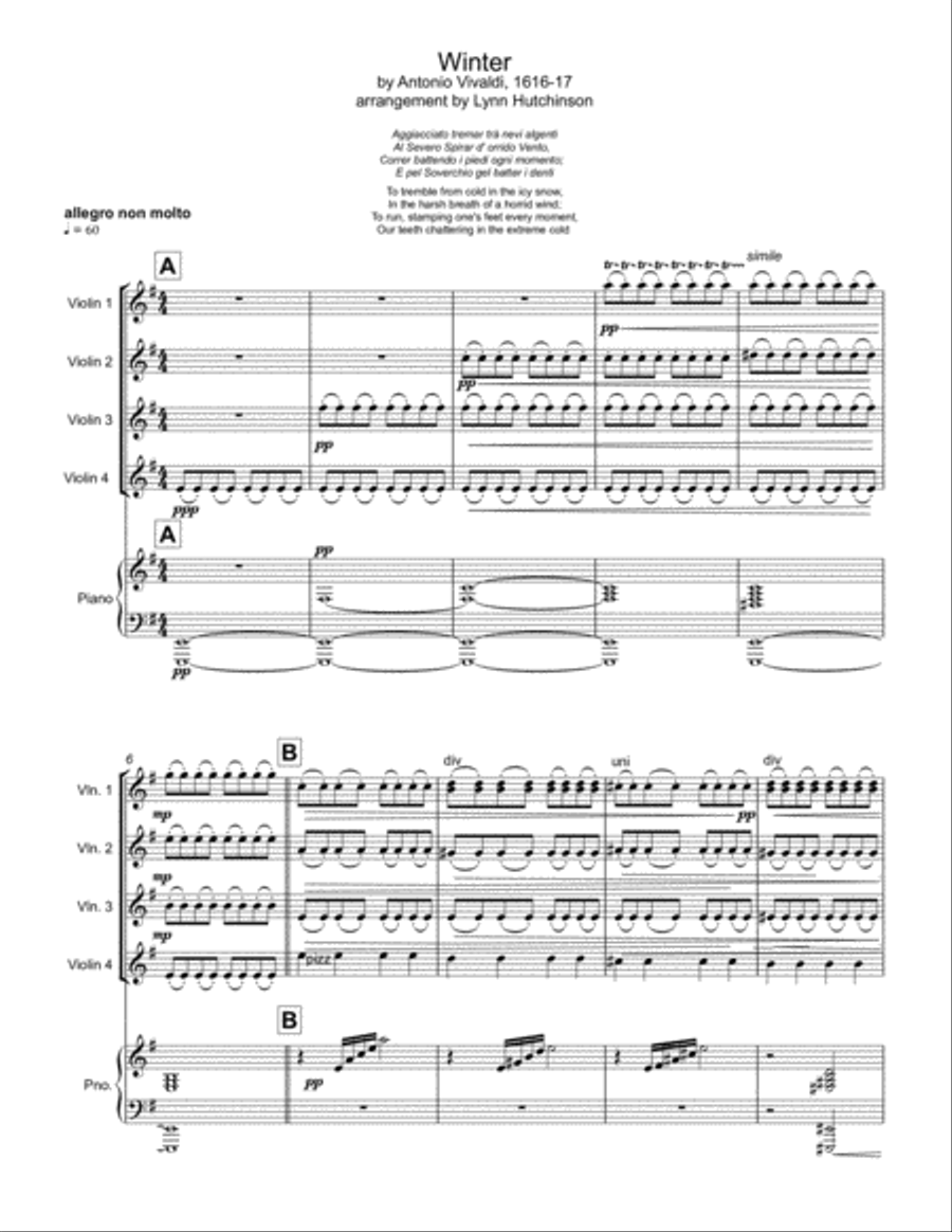 Winter, Mvmt. 1 (Vivaldi's Four Seasons) Small Ensemble scores gallery preview page 2