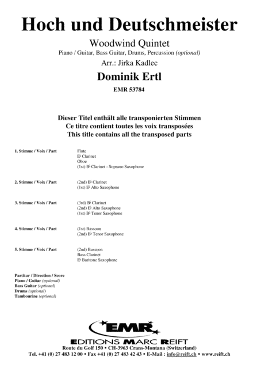 Hoch und Deutschmeister Hoch und Deutschmeister Woodwind Quintet scores gallery preview page 2