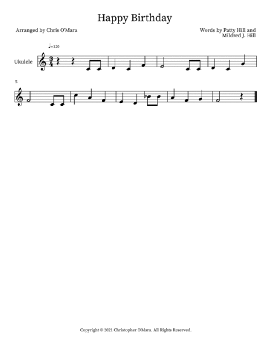 Happy Birthday Guitar scores gallery preview page 2