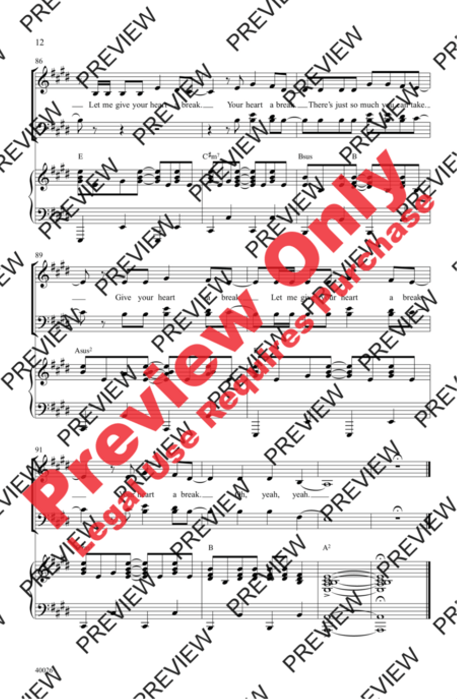 Give Your Heart a Break - SoundTrax CD (CD only) Choir scores gallery preview page 12