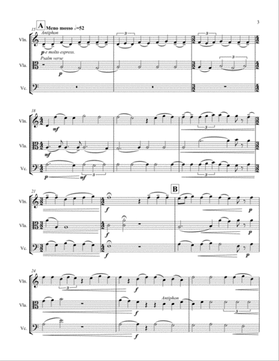 Resurrexi from Easter Mass String Trio scores gallery preview page 3