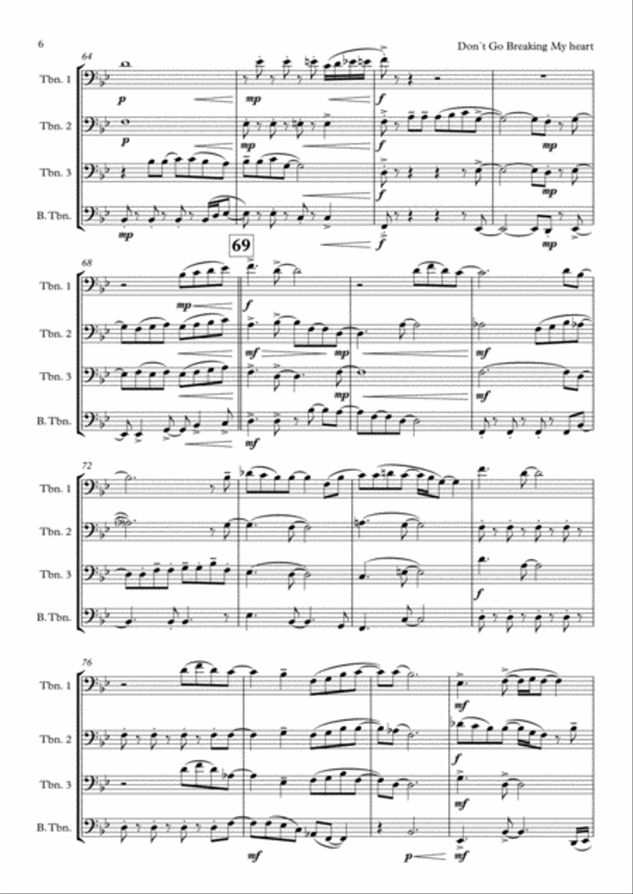 Don't Go Breaking My Heart Small Ensemble scores gallery preview page 6