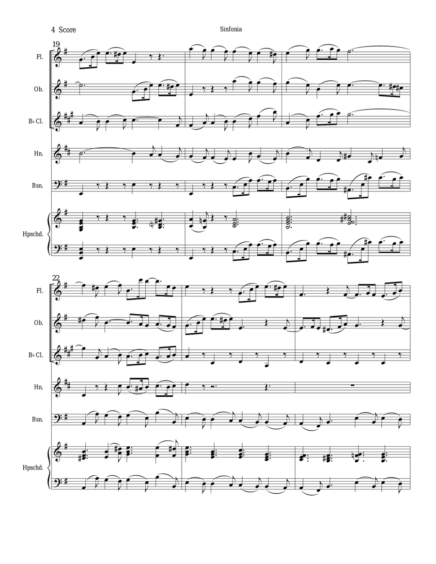 Sinfonia from Bach's Christmas Oratorio for woodwind quintet Woodwind Quintet scores gallery preview page 4