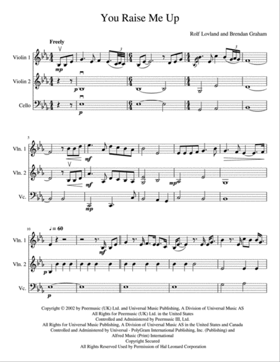You Raise Me Up You Raise Me Up String Trio scores gallery preview page 2