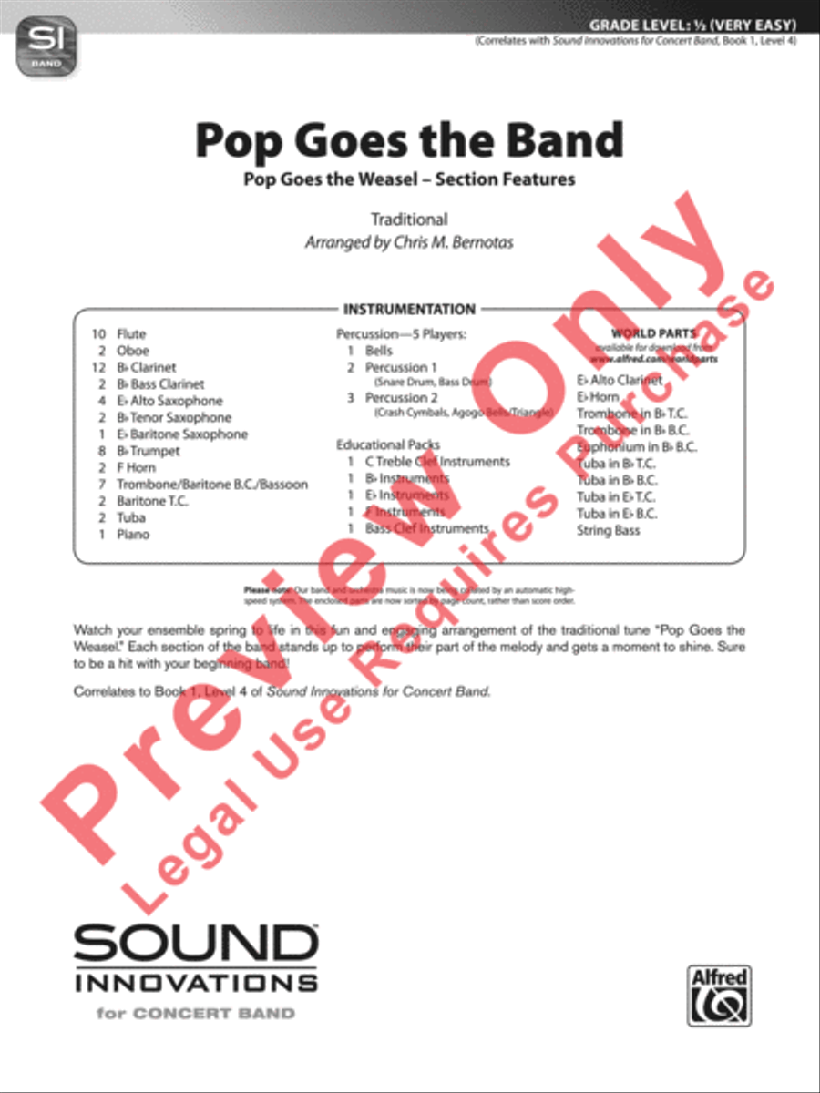 Pop Goes the Band Pop Goes the Band Concert Band scores gallery preview page 2