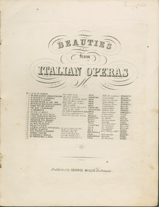Book cover for Beauties from Italian Opera