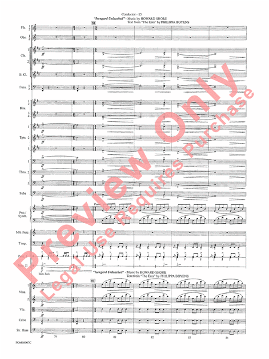 Symphonic Suite from Lord of the Rings: The Two Towers - Conductor Score