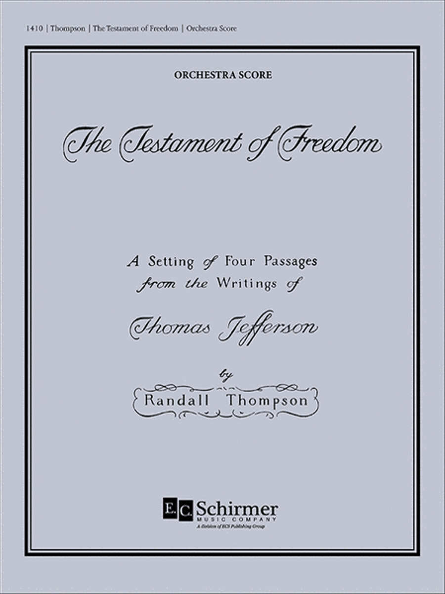 The Testament of Freedom (Additional Orchestra Score) Choir scores gallery preview page 1