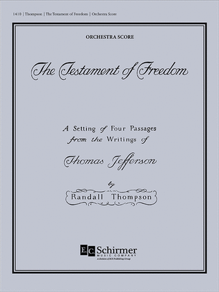 Book cover for The Testament of Freedom (Additional Orchestra Score)