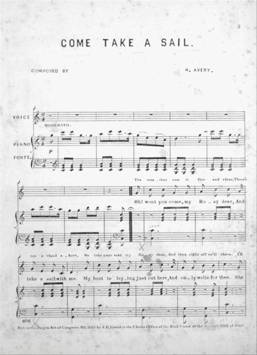 Come take a Sail, A New Ethiopian Melody Voice scores gallery preview page 2