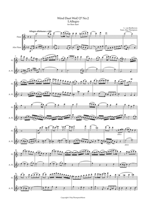Book cover for Beethoven: Wind Duet WoO 27 No.2 (Complete) - flute duet (2 fl. or fl./alto fl.)