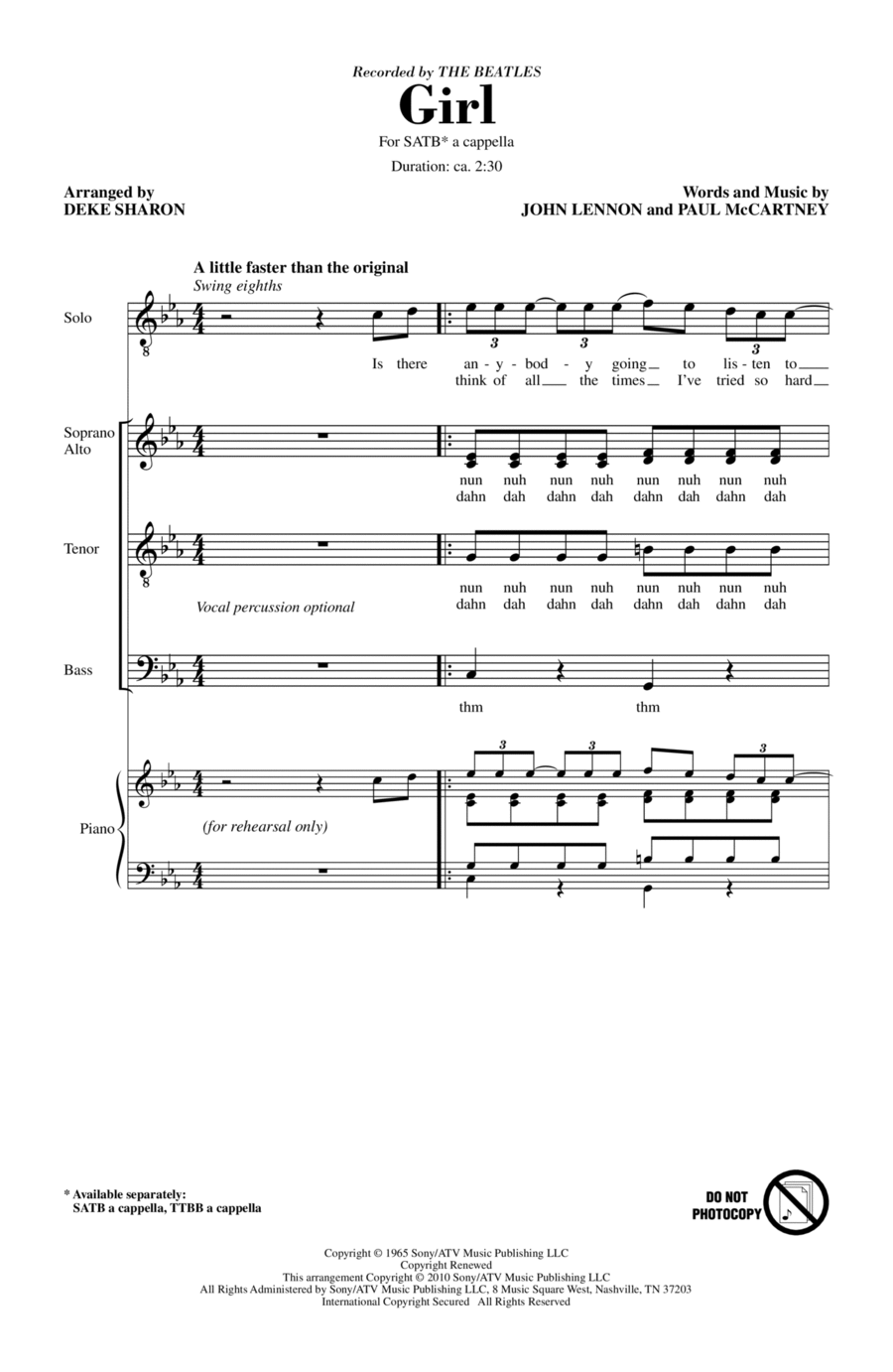 Girl 4-Part scores gallery preview page 1