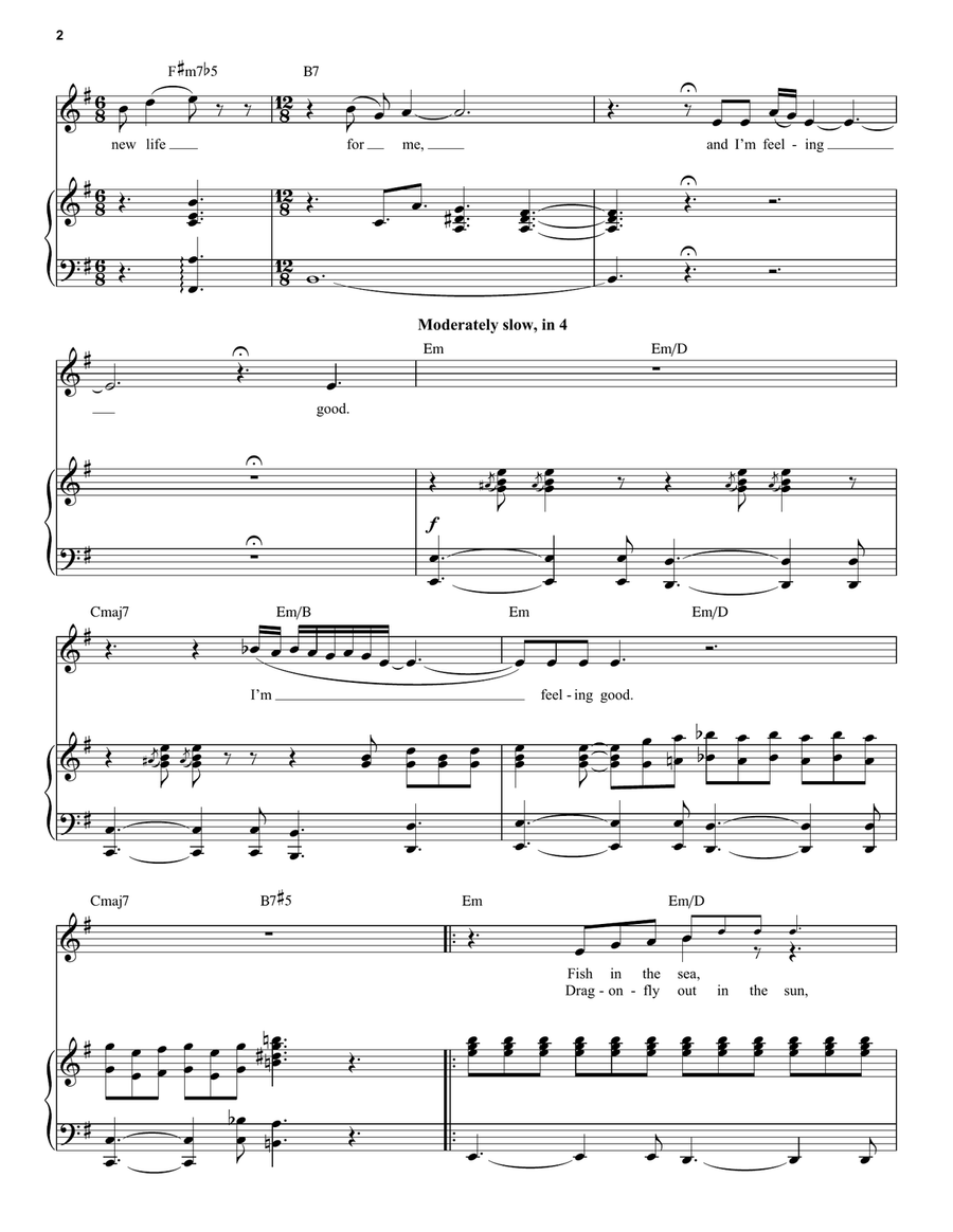 Feeling Good Feeling Good Piano, Vocal scores gallery preview page 2