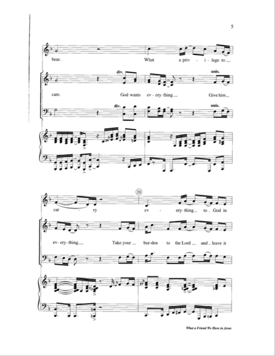 What a Friend We Have in Jesus 4-Part scores gallery preview page 5