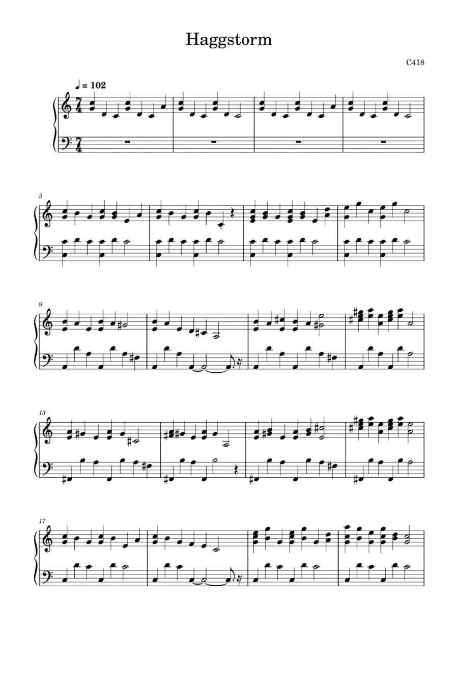 Haggstrom Piano Solo scores gallery preview page 1