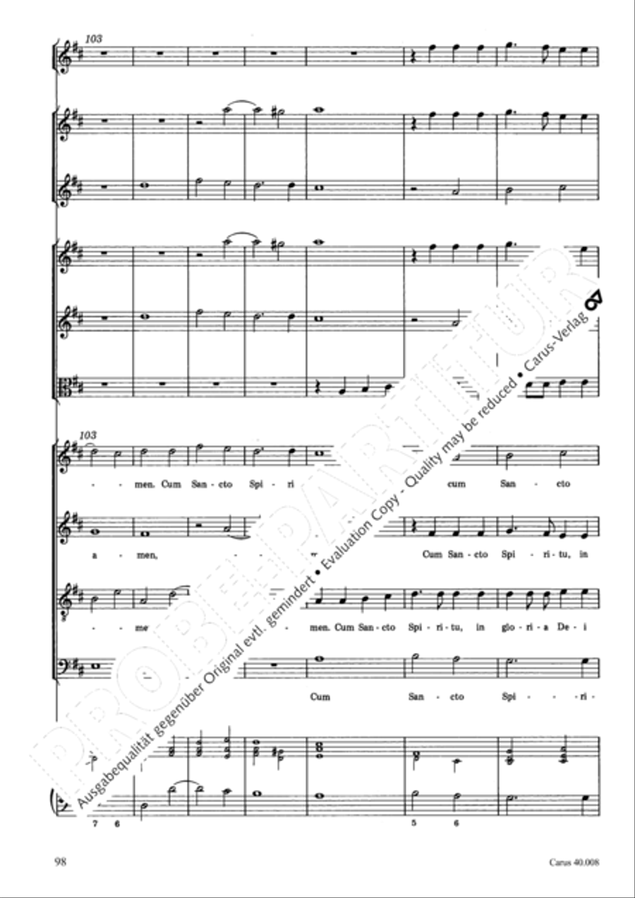 Introduzione e Gloria 4-Part scores gallery preview page 99