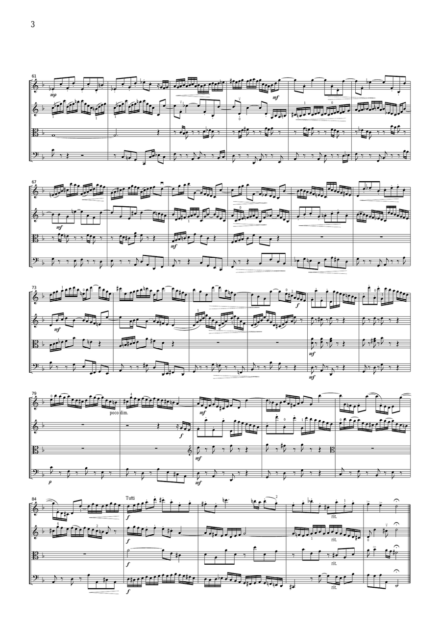 J.S.Bach Concerto for 2 Violins in d BWV1043, for string quartet, CB224 String Quartet scores gallery preview page 3