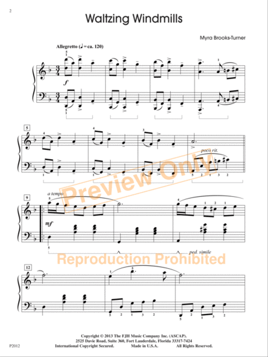 Waltzing Windmills Piano Solo scores gallery preview page 3