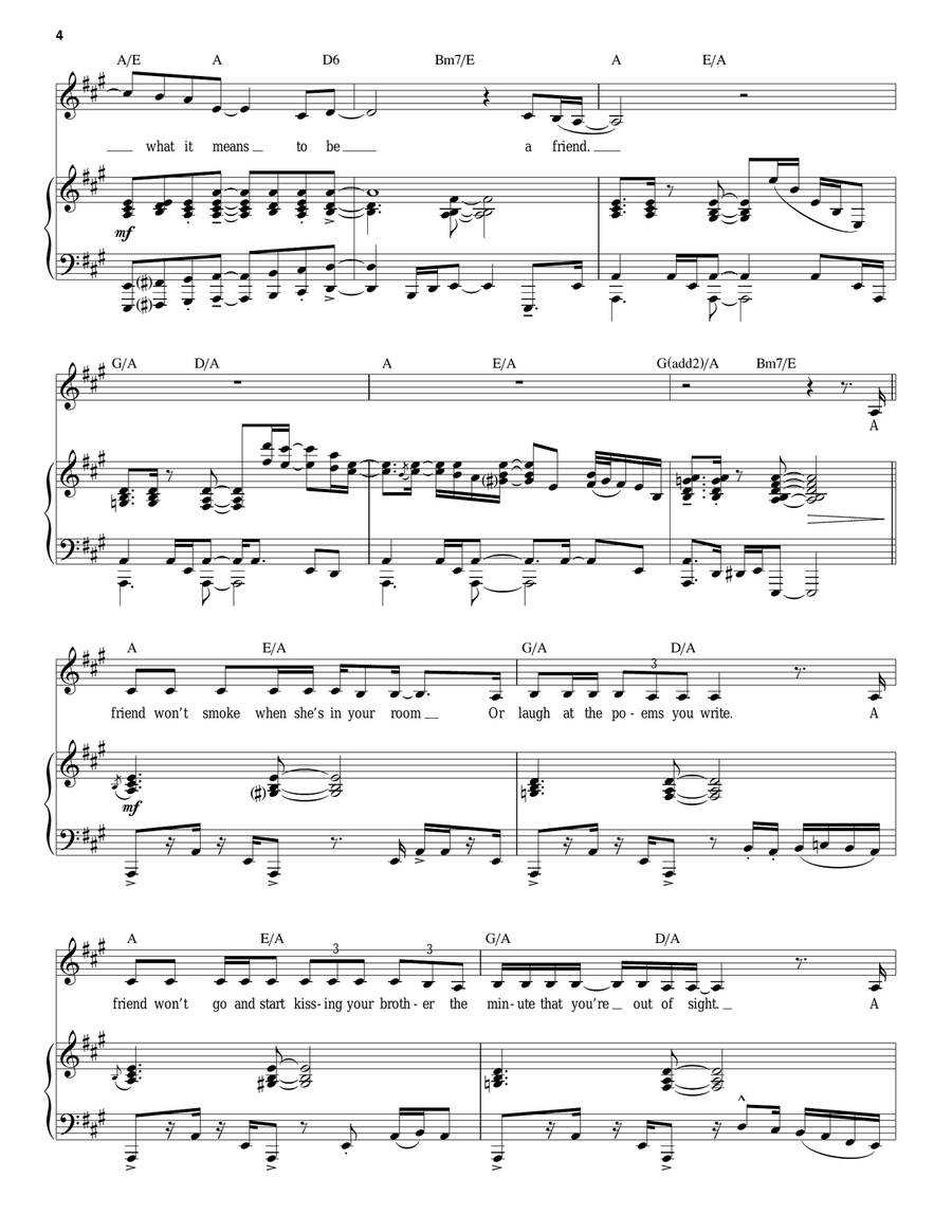 What It Means To Be A Friend (from 13: The Musical) Piano, Vocal scores gallery preview page 4