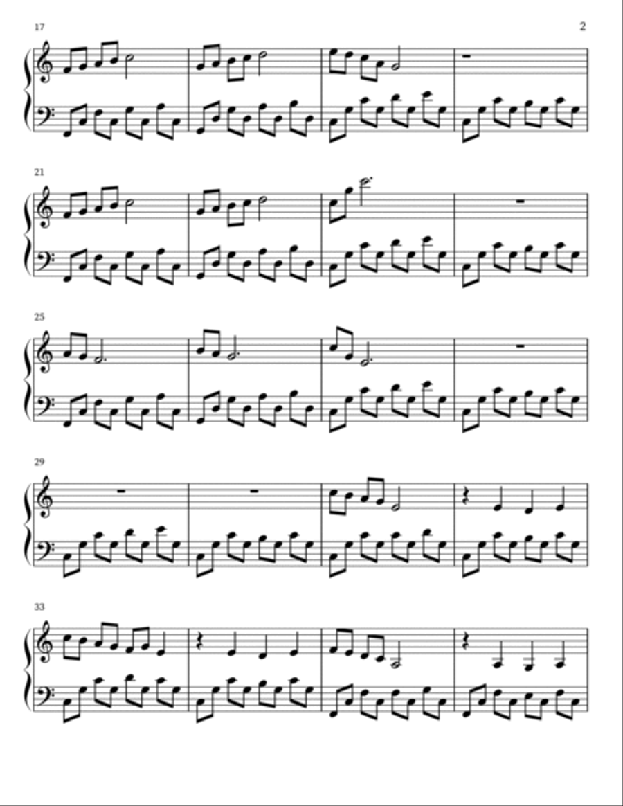 Waterfall Easy Piano scores gallery preview page 2