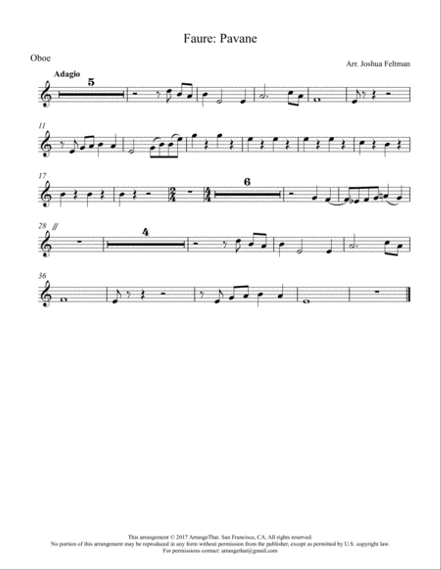 Faure: Pavane Faure: Pavane Small Ensemble scores gallery preview page 5