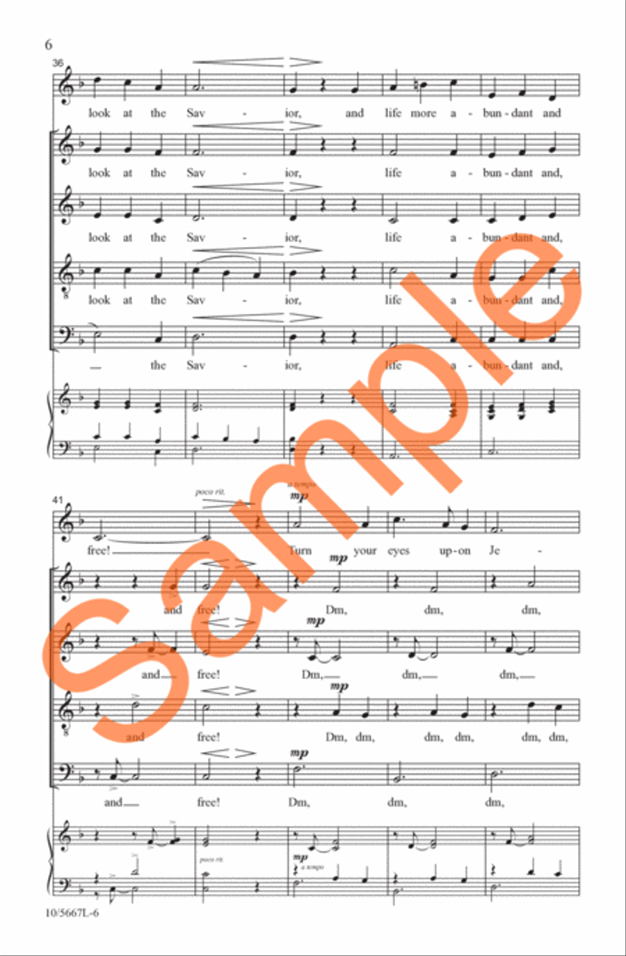 Turn Your Eyes Upon Jesus 4-Part scores gallery preview page 6