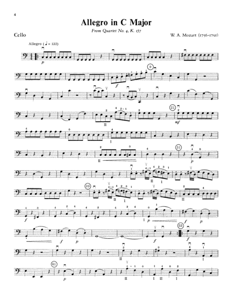 Mozart String Quartets: Cello