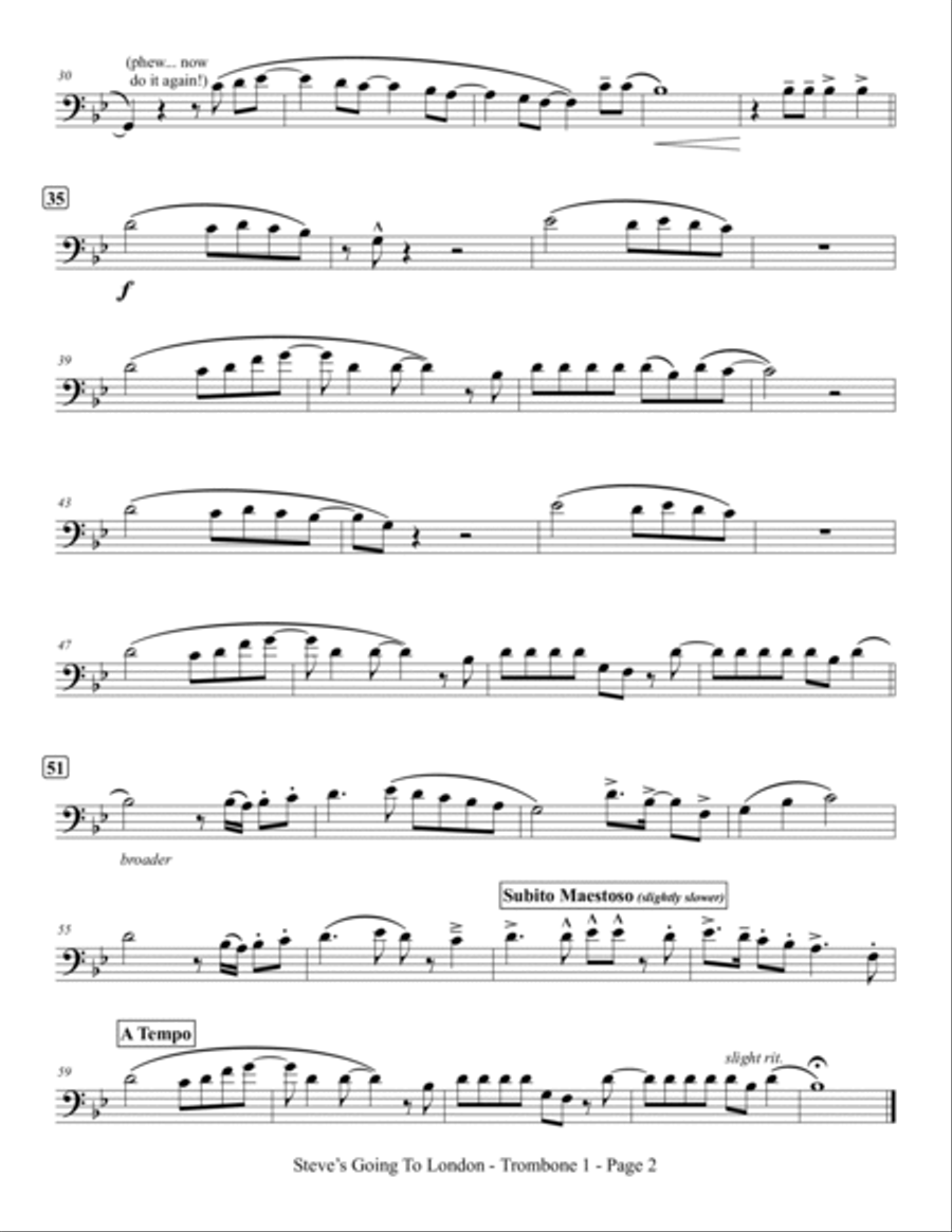Steve's Going To London Trombone scores gallery preview page 4