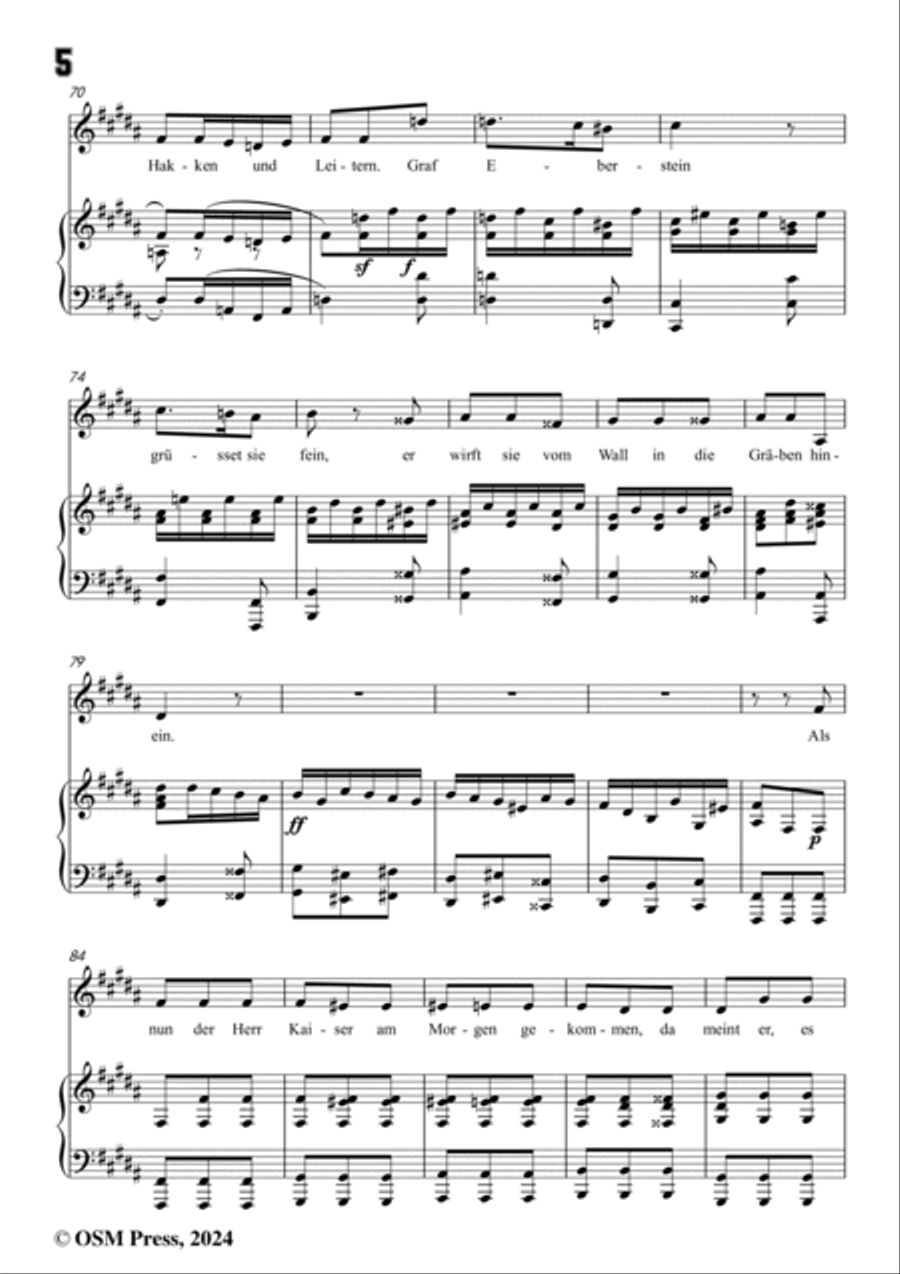 C. Loewe-Graf Eberstein(Zu Speier im Saale da hebt sich ein Klingen),in B Major Voice scores gallery preview page 6