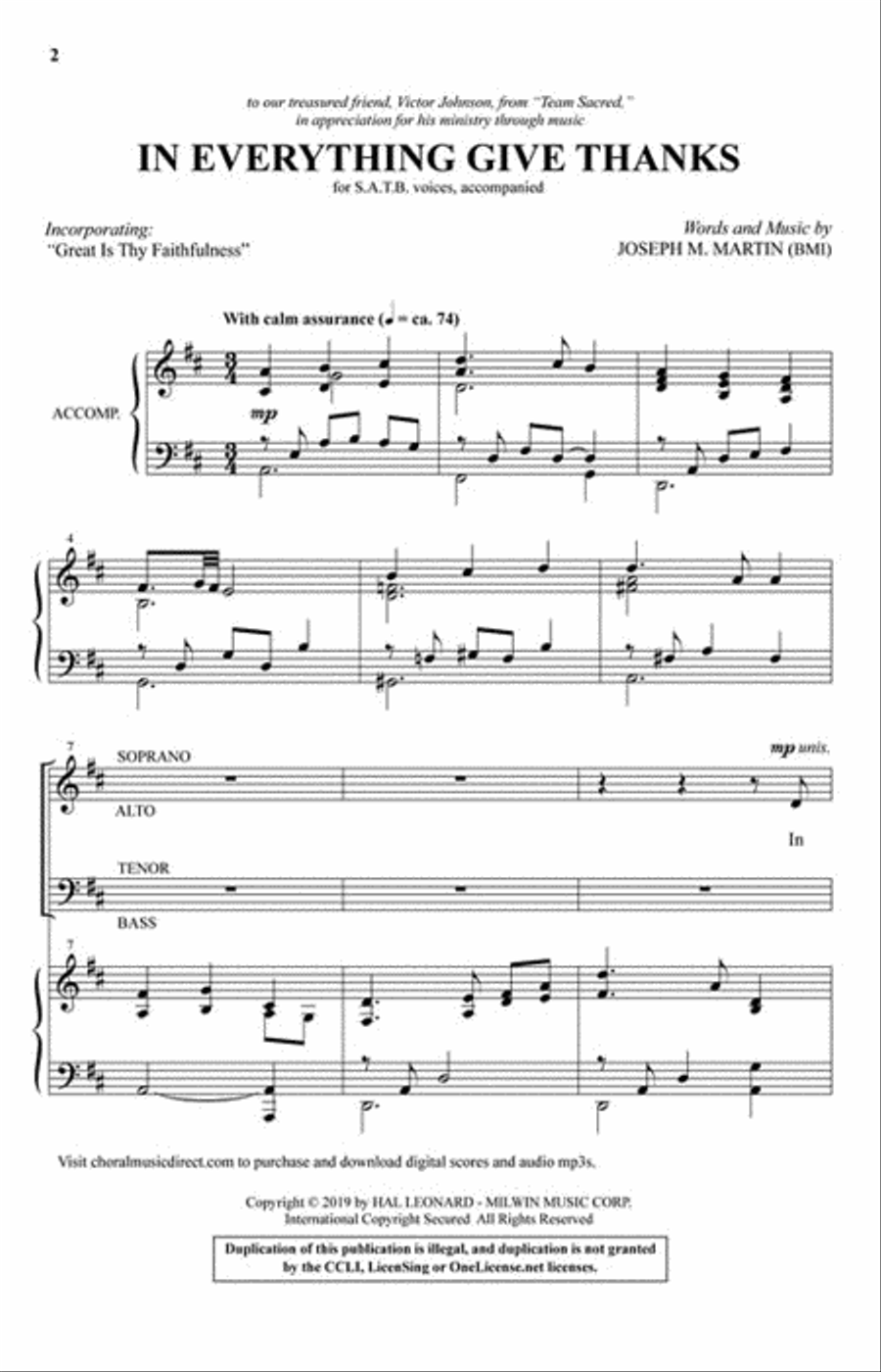 In Everything Give Thanks 4-Part scores gallery preview page 2