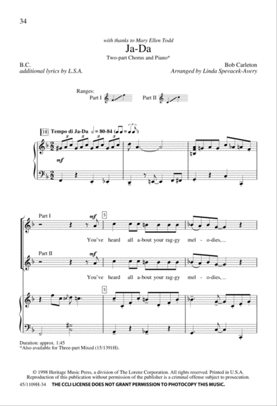 In Concert! for 2-part Choirs 2-Part scores gallery preview page 35
